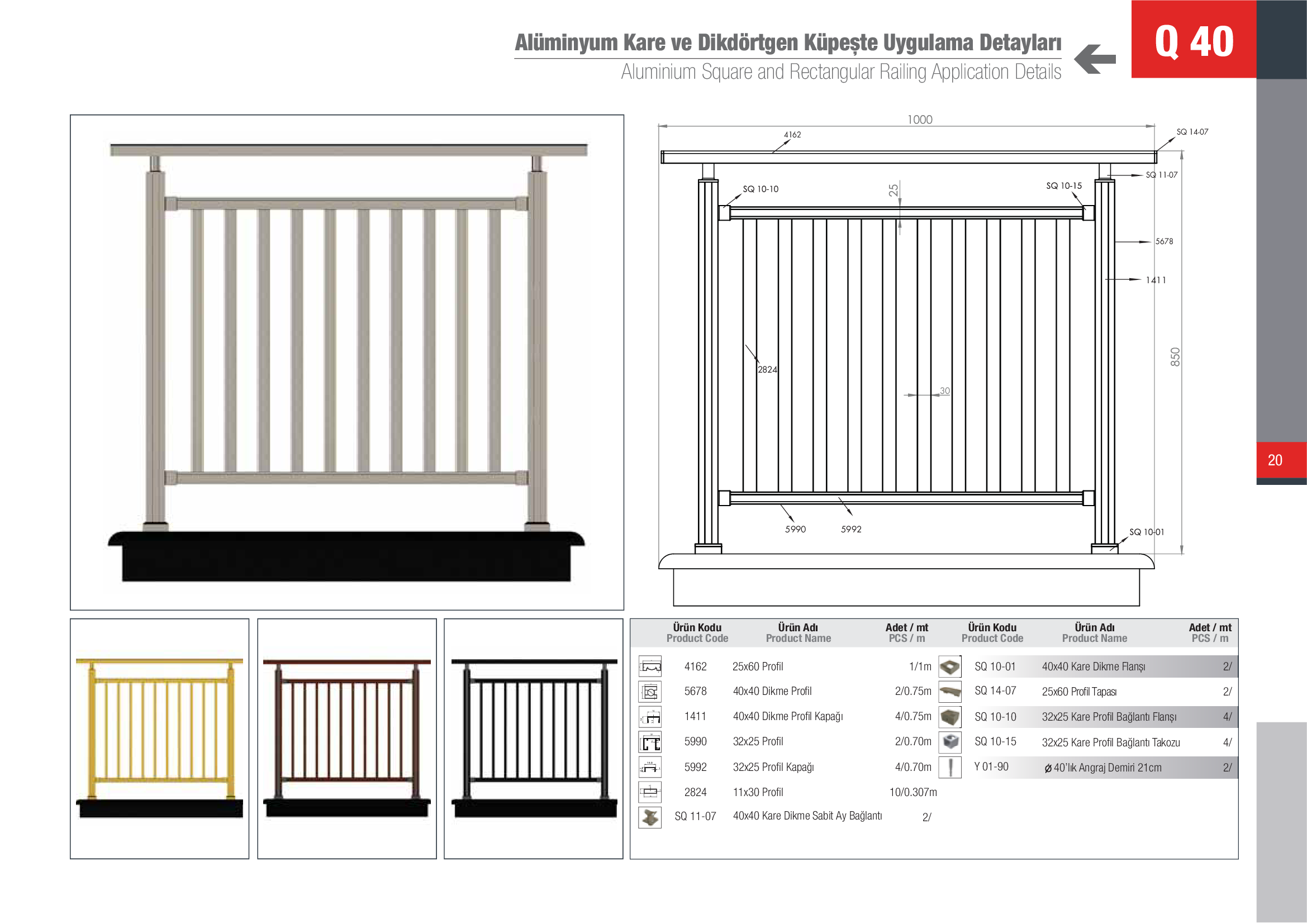Küpeşte Kare Sistemleri 15